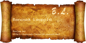 Bencsek Leopold névjegykártya